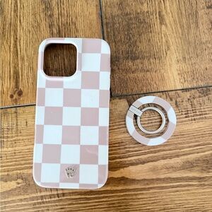 Checkered Phone Case with Ring Holder